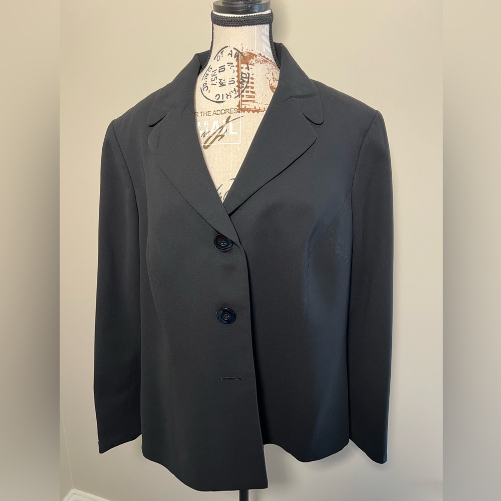 Jones Studio Women’s Black Blazer Jacket Size 18W Plus Fully Lined 2-Button